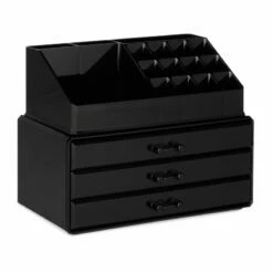 1x Organiseur Maquillage 3 Tiroirs Noir