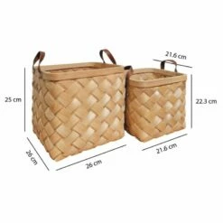 2 Paniers Tressés Bois Poignées Simili -Home24 Soldes 058adc346b214ae18366c0e80c0fcb3c