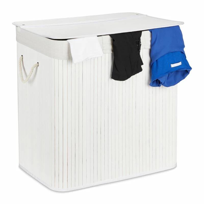 Panier à Linge En Bambou 3 Compartiments 12 Panier à Linge En Bambou 3 Compartiments – Image 10