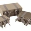 Set De 3 Coffre Velours/ Satin Beige