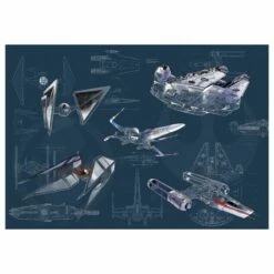 Komar Papier Peint Star Wars Blueprint Dark
