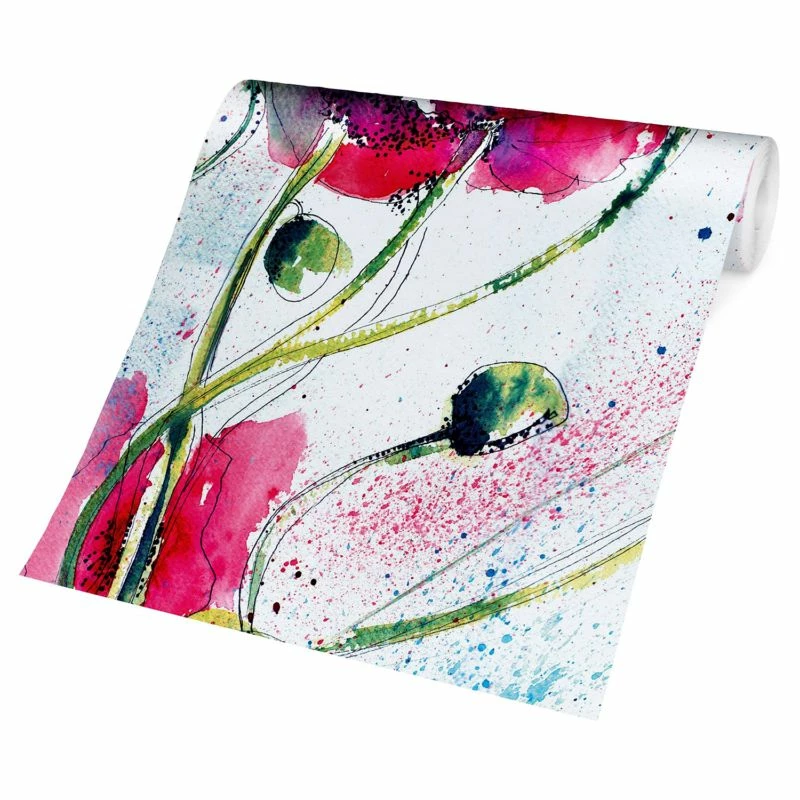Papier Peint Intissé Painted Poppies 7 Papier Peint Intissé Painted Poppies – Image 5