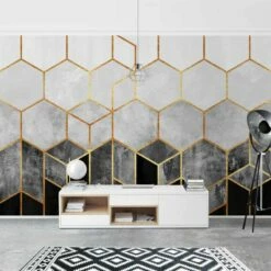 Papier Peint Intissé Hexagone Doré 11 Papier Peint Intissé Hexagone Doré -Home24 Soldes 1000293688 210920 07593501402 MOOD DETAILS P000000001000293688 mood