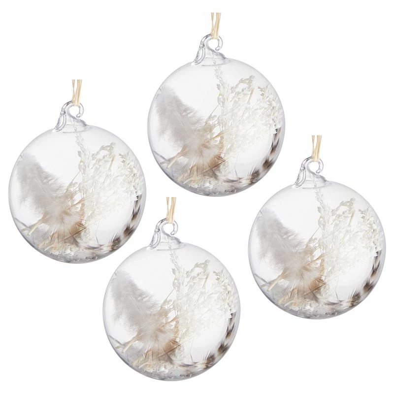Boules De Noël HANG ON Fleurs - Lot De 4 3 Boules De Noël HANG ON Fleurs - Lot De 4