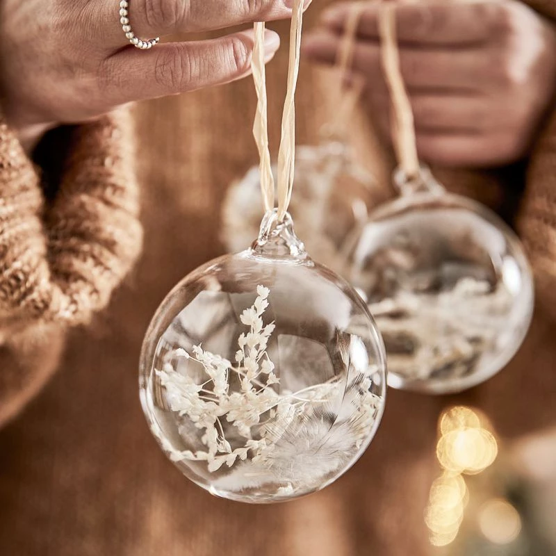 Boules De Noël HANG ON Fleurs - Lot De 4 4 Boules De Noël HANG ON Fleurs - Lot De 4 – Image 2