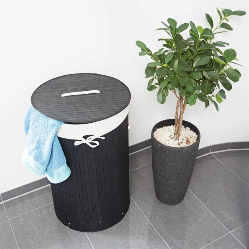 Lot De 10 Paniers à Linge Bambou Ronds 4 Lot De 10 Paniers à Linge Bambou Ronds – Image 2