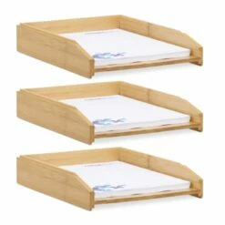 3x Corbeilles à Courrier Empilables