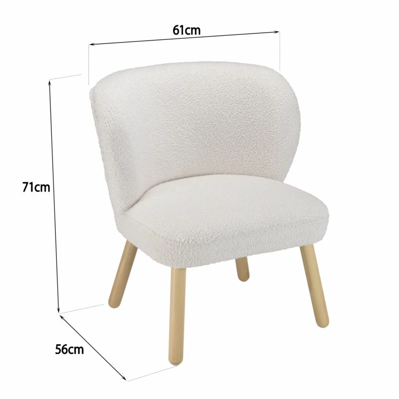 Fauteuil En Tissu Bouclette Blanc 9 Fauteuil En Tissu Bouclette Blanc – Image 7