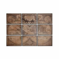 Mappemonde En Bois 9 Cadres