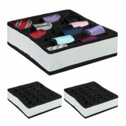 3x Boîtes à Cravates Rangement En Blanc