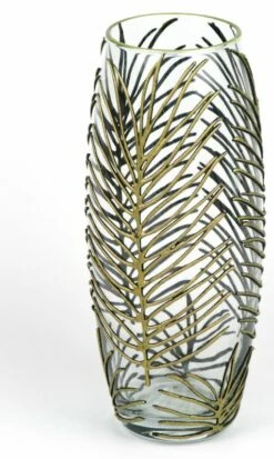 Vase En Verre Peint à La Main 25 Cm