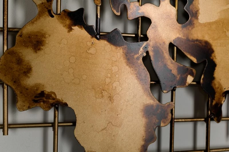 Sculpture Murale Métal Golden World 6 Sculpture Murale Métal Golden World – Image 4