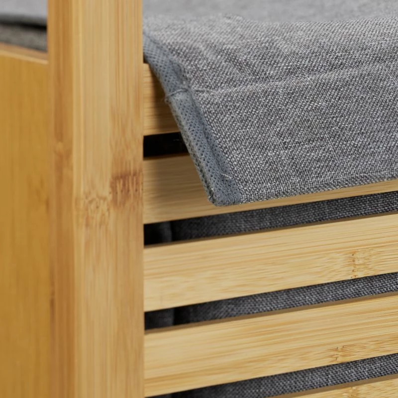 Panier à Linge En Bambou Sur Roulettes 9 Panier à Linge En Bambou Sur Roulettes – Image 7