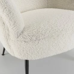 Fauteuil Cosy Tissu Bouclette Blanc -Home24 Soldes 242aa74f1efe479aa3ed472c2440242e