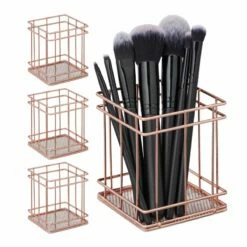 4x Pots à Pinceau De Maquillage Carré