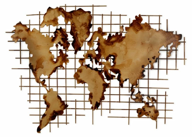 Sculpture Murale Métal Golden World 3 Sculpture Murale Métal Golden World