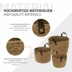 Set De 3 Corbeilles Avec Poignées Marron -Home24 Soldes 28ae225dd0534088b59183f83e135970