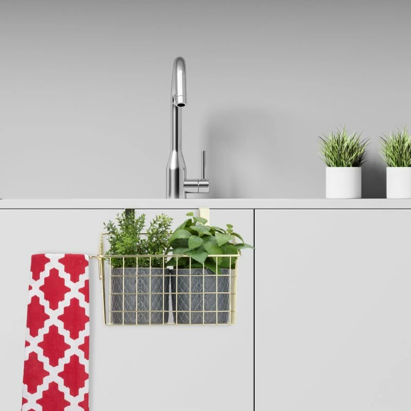 2x Panier Suspension En Métal Doré 4 2x Panier Suspension En Métal Doré – Image 2