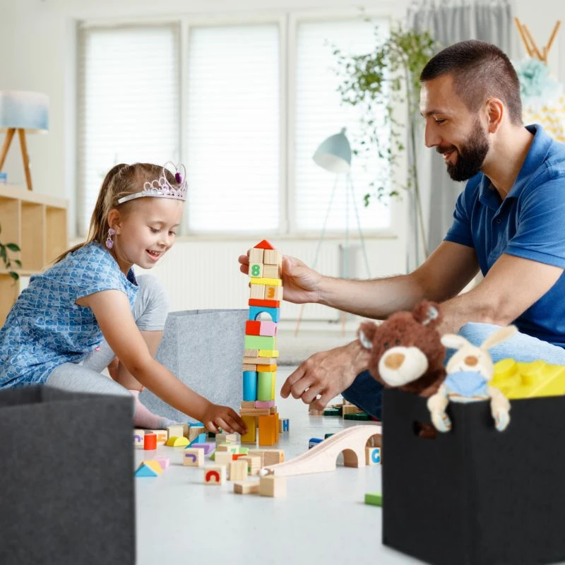 1x Panier à Bûches Carré En Feutre Gris 5 1x Panier à Bûches Carré En Feutre Gris – Image 3