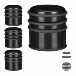 Butoir De Porte Noir En Lot De 4