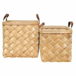 2 Paniers Tressés Bois Poignées Simili -Home24 Soldes 308f9ff0e6524f9fab7b7ff472a78ff1