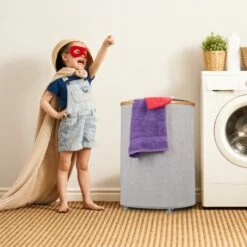 Panier à Linge Rond En Tissu Et Bambou 14 Panier à Linge Rond En Tissu Et Bambou -Home24 Soldes 349b95e865e9409e8cb31c97a7529637