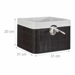 4x Corbeilles Panier De Rangement Bambou -Home24 Soldes 3563f38ea690451b8937af1dc00d709b