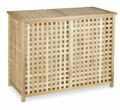 Panier à Linge Duo En Bois De Noyer