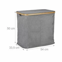Panier à Linge 2 Compartiments Gris -Home24 Soldes 35e2999946e94402ba68c11f312309ac