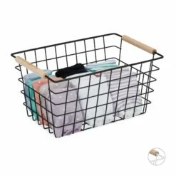 1x Panier Fil De Fer Poignées Bois Noir 21 1x Panier Fil De Fer Poignées Bois Noir -Home24 Soldes 37ceef5d4c174d0dbb59b0505bda54d6