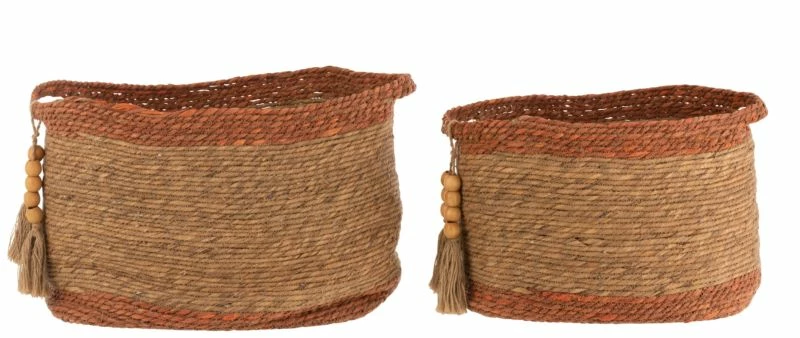 Set De 2 Paniers Ovales Avec Perles 4 Set De 2 Paniers Ovales Avec Perles – Image 2