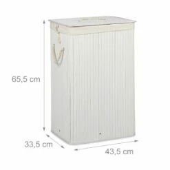 1x Panier à Linge Bambou Blanc -Home24 Soldes 39571a7d08da4f06b599fa8703e7954d 3