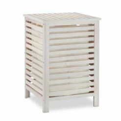 Panier à Linge En Noyer Blanc