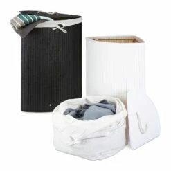 Lot De 2 Paniers à Linge Bambou