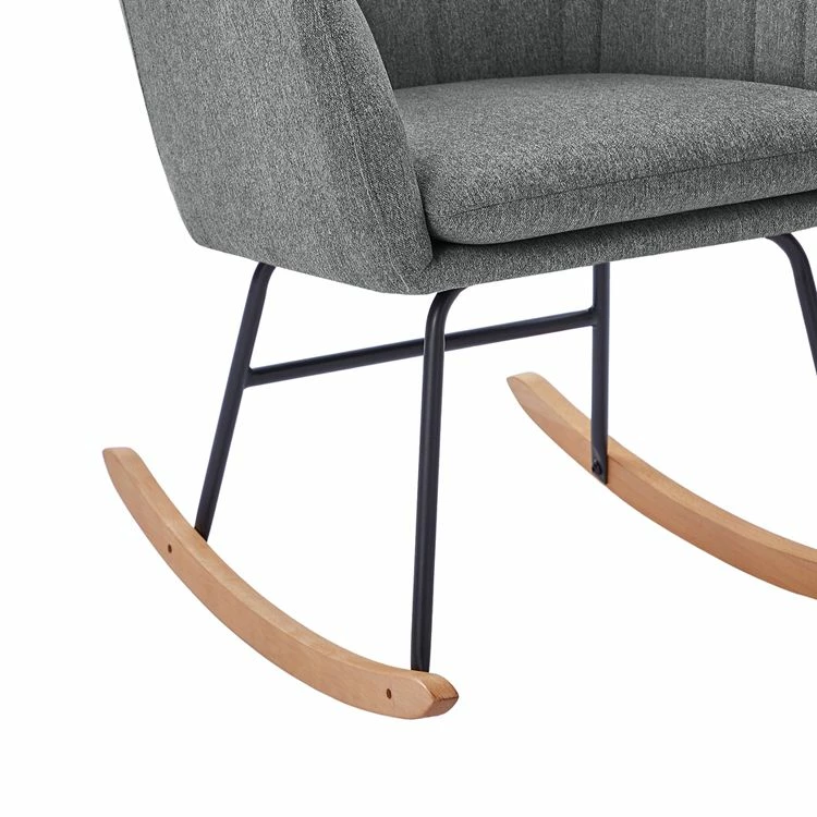 Fauteuil ELSA Tissu Gris Rocking Chair 7 Fauteuil ELSA Tissu Gris Rocking Chair – Image 5