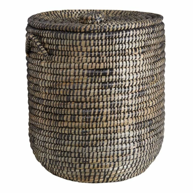 Panier à Linge Rond En Jonc (Lot De 2) 5 Panier à Linge Rond En Jonc (Lot De 2) – Image 3