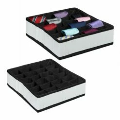 2x Boîtes à Cravates Rangement En Blanc