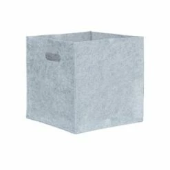 1x Panier à Bûches Carré En Feutre Gris