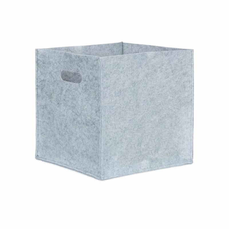 1x Panier à Bûches Carré En Feutre Gris 3 1x Panier à Bûches Carré En Feutre Gris