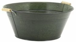 Corbeille Ronde En Métal Laqué Mat Vert