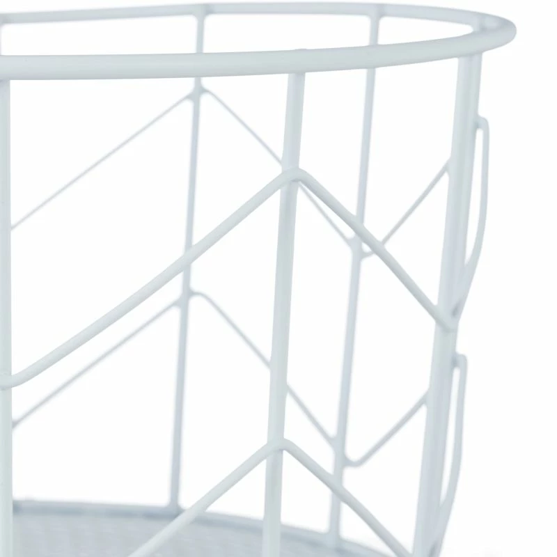 1x Corbeille Fil De Fer Blanche 7 1x Corbeille Fil De Fer Blanche – Image 5