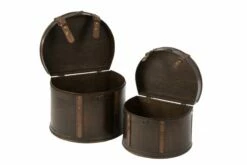 Set De 2 Valises 1/2 Rond Bois Marron -Home24 Soldes 5dd9bc29fa4c47ef905e670716225b67