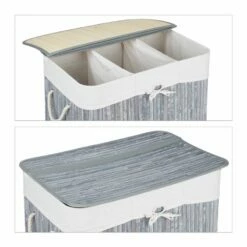 Panier à Linge En Bambou 3 Compartiments 27 Panier à Linge En Bambou 3 Compartiments -Home24 Soldes 618912e5ae3e4248838d1b79453f8b51