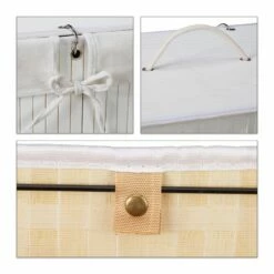 1x Panier à Linge Bambou 2 Compartiments -Home24 Soldes 6226336b5df14ba4ba9ef4816f93b360