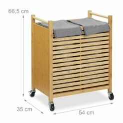 Panier à Linge En Bambou Sur Roulettes 21 Panier à Linge En Bambou Sur Roulettes -Home24 Soldes 62465feadf9242629a8214adb86c24d8