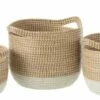 Set De 3 Paniers Ronds Zostère Naturel