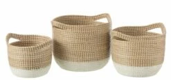 Set De 3 Paniers Ronds Zostère Naturel