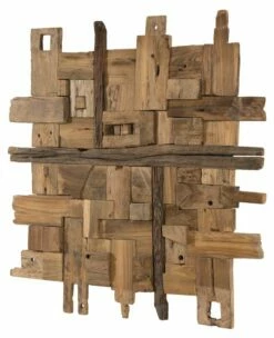 Décoration Murale Carrée 9 En Teck L100