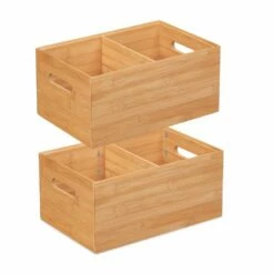 Boîte En Bambou 2 Compartiments Poignées -Home24 Soldes 64c506b4580d46c2a49df740a25b6025