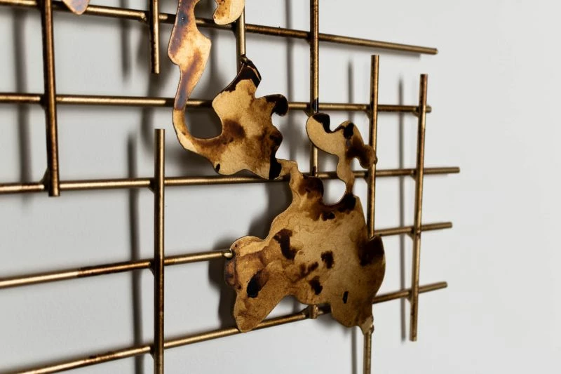 Sculpture Murale Métal Golden World 10 Sculpture Murale Métal Golden World – Image 8